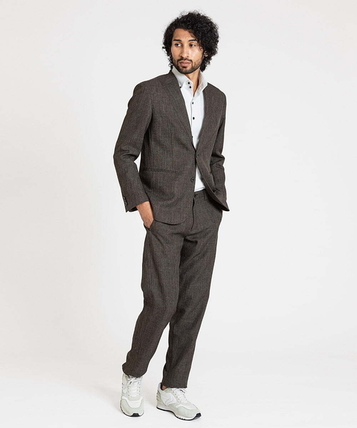 MICHEL KLEIN HOMME (ミッシェルクランオム)の「ツイード調スラックスパンツ(スラックス・メンズ・ダークグレー/ブラウン・LARGE/X-LARGE/MEDIUM)」の9枚目の写真