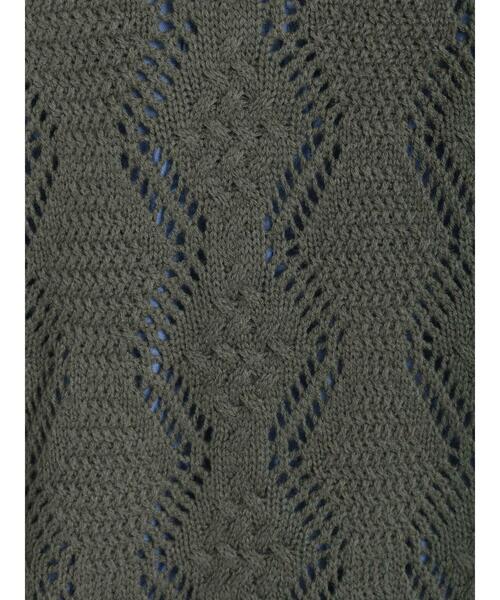 Samansa Mos2（サマンサ モスモス）の「透かしケーブル編み前後2WAYベスト（ベスト・レディース・グリーン/レッド/ブルー/ダークブラウン/キナリ・F）」の21枚目の写真