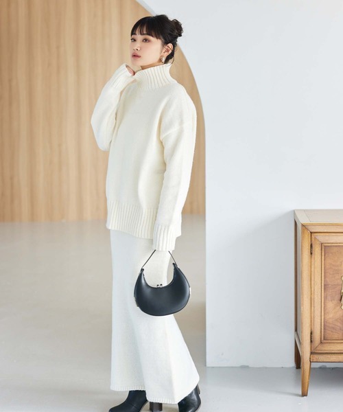 fifth（フィフス）の「バックスリットニットスカート（スカート・レディース・オフホワイト/ブラック・M/L）」の12枚目の写真