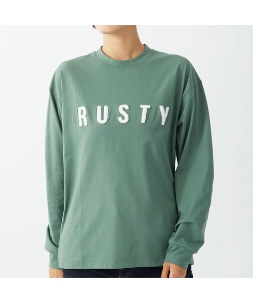 RUSTY(ラスティ)の「RUSTY/ラスティ 長袖Tシャツ クルーネック 軽量 UV ストレッチ 抗菌防臭 ロングTシャツ(Tシャツ/カットソー・レディース・ピンク/ヘザーグレー/カーキ/ブラック/ホワイト・M/L)」の9枚目の写真