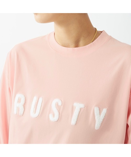 RUSTY(ラスティ)の「RUSTY/ラスティ 長袖Tシャツ クルーネック 軽量 UV ストレッチ 抗菌防臭 ロングTシャツ(Tシャツ/カットソー・レディース・ピンク/ヘザーグレー/カーキ/ブラック/ホワイト・M/L)」の7枚目の写真