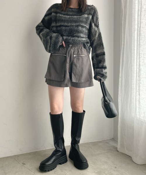 WEGO（ウィゴー）の「WEGO/アウトポケットナイロンミニスカパン（スカート・レディース・ブラック/グレー/カーキ・FREE）」の20枚目の写真