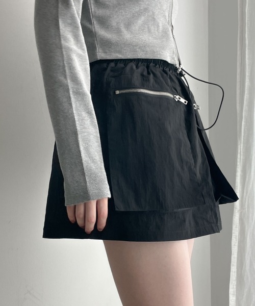 WEGO（ウィゴー）の「WEGO/アウトポケットナイロンミニスカパン（スカート・レディース・ブラック/グレー/カーキ・FREE）」の12枚目の写真