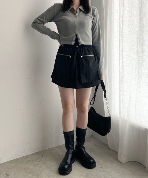 WEGO（ウィゴー）の「WEGO/アウトポケットナイロンミニスカパン（スカート・レディース・ブラック/グレー/カーキ・FREE）」の16枚目の写真