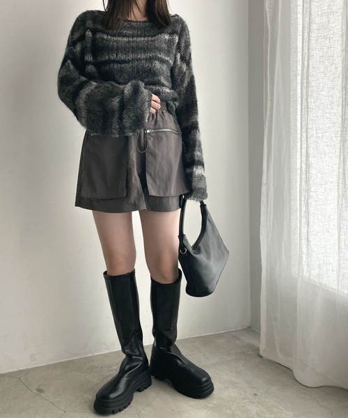 WEGO（ウィゴー）の「WEGO/アウトポケットナイロンミニスカパン（スカート・レディース・ブラック/グレー/カーキ・FREE）」の11枚目の写真