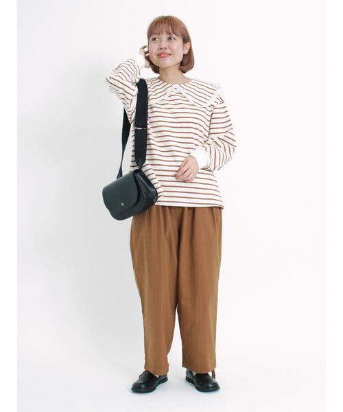 Samansa Mos2(サマンサ モスモス)の「ヘリンボーンストレッチ裾ドロストパンツ(その他パンツ・レディース・チャコールグレー/キナリ/ブラウン・F)」の9枚目の写真