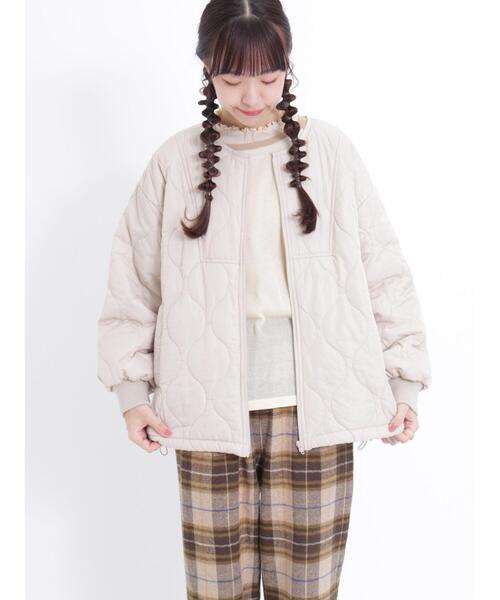 Samansa Mos2（サマンサ モスモス）の「切替キルティングジャケット（ブルゾン・レディース・ブラウン/チャコールグレー/カーキ/ベージュ・F）」の7枚目の写真