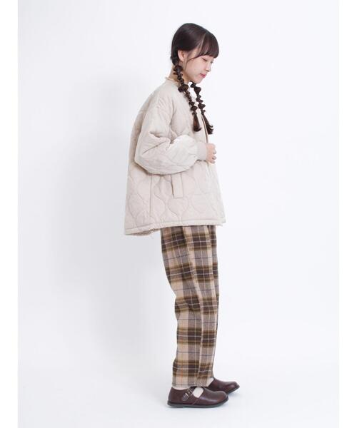 Samansa Mos2（サマンサ モスモス）の「切替キルティングジャケット（ブルゾン・レディース・ブラウン/チャコールグレー/カーキ/ベージュ・F）」の9枚目の写真