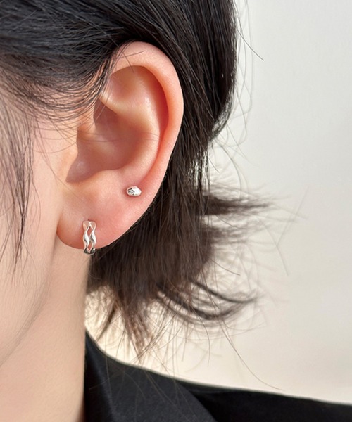 セール】【Bz】ダブルツイストリングミニフープピアス/ペア(RZ