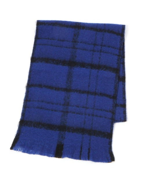 LAKOLE(ラコレ)の「ブークレーカラーチェックマフラー / 963794(マフラー・レディース・ブラック/オフホワイト/ネイビー・FREE)」の20枚目の写真