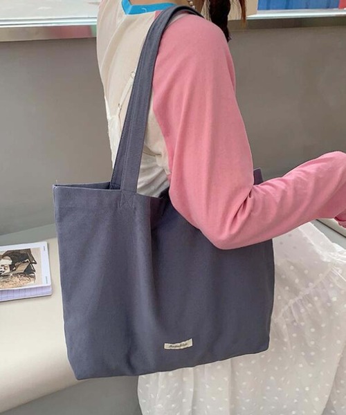 VIBGYOR Women（ヴィブジョー　ウィメン）の「【urge select】シンプル ナチュラルカラー トートバッグ【A4サイズ収納可能】（トートバッグ・レディース・ピンク/グリーン/アイボリー/グレー・FREE）」の2枚目の写真