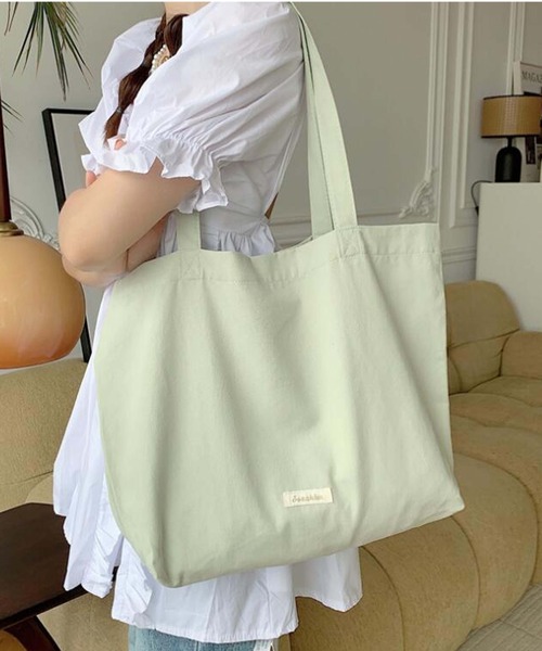 VIBGYOR Women（ヴィブジョー　ウィメン）の「【urge select】シンプル ナチュラルカラー トートバッグ【A4サイズ収納可能】（トートバッグ・レディース・ピンク/グリーン/アイボリー/グレー・FREE）」の3枚目の写真