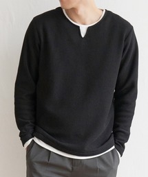 ワッフルキーネックレイヤード