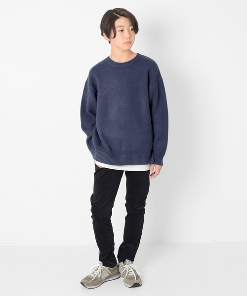 GLAZOS(グラソス)の「【大人向けサイズあり】エアリーニット・裾レイヤード【マシンウォッシャブル】(その他トップス・キッズ・ブルー/ネイビー/グレー/ライトグレー・140cm/150cm/160cm/170cm)」の13枚目の写真
