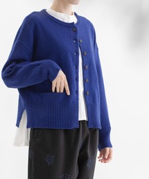 ラムウールクルーカーディガン