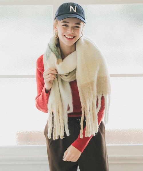 coca(coca)(コカ)の「【WEB限定セール】モヘヤタッチチェックマフラー(マフラー・レディース・A/C/B・ONE SIZE)」の8枚目の写真