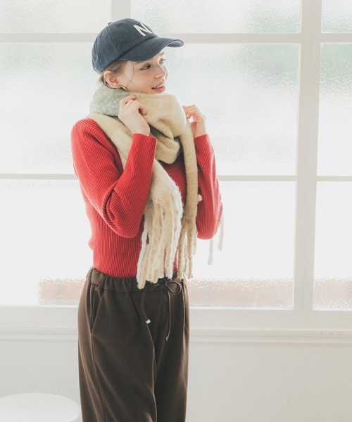 coca(coca)(コカ)の「【WEB限定セール】モヘヤタッチチェックマフラー(マフラー・レディース・A/C/B・ONE SIZE)」の9枚目の写真