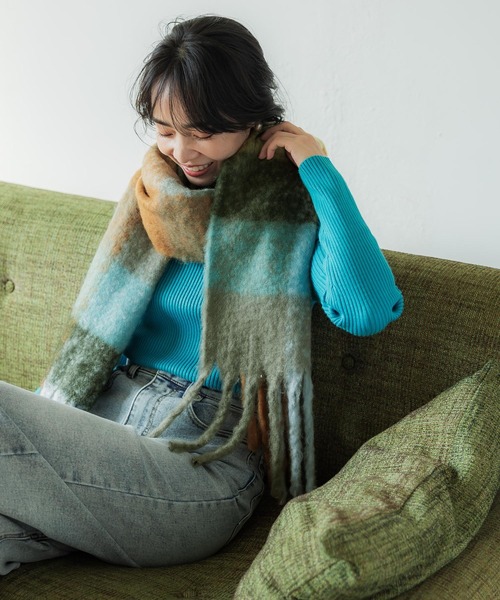 coca(coca)(コカ)の「【WEB限定セール】モヘヤタッチチェックマフラー(マフラー・レディース・A/C/B・ONE SIZE)」の12枚目の写真