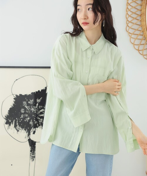 Ray BEAMS(レイビームス)の「Ray BEAMS / オープン スリーブ シャツ(シャツ/ブラウス・レディース・ミント/ピンク・ONE SIZE)」の16枚目の写真