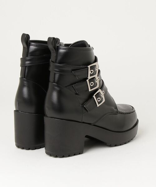 LOVEHUNTER（ラブハンター）の「大きいサイズ　厚底ハイヒール 3ベルトブーツ(1639M)/Love Hunter（ブーツ・メンズ・ブラック・41/43/45）」の2枚目の写真