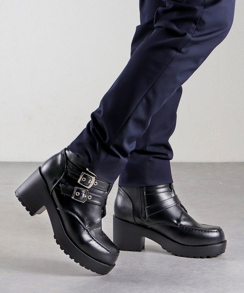 【セール】大きいサイズ 厚底ハイヒール 3ベルトブーツ(1639M)/Love Hunter（ブーツ）｜LOVEHUNTER（ラブハンター）