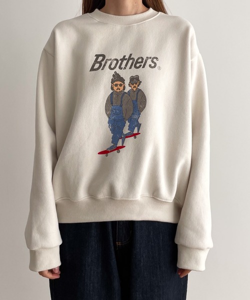 CANAL JEAN(キャナルジーン)の「El mar Brothers裏起毛トレーナー(スウェット・レディース・ライトグレー/アイボリー・ONE SIZE)」の7枚目の写真