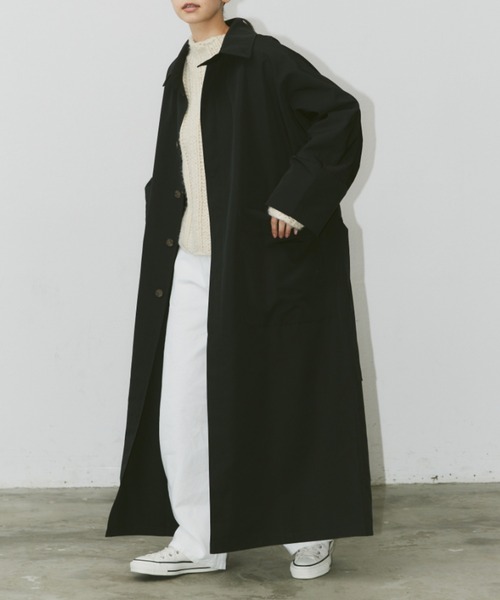 Libra Cue(リブラ キュー)の「オーバールーズビックポケットコート(トレンチコート・レディース・ベージュ/ブラック・FREE)」の18枚目の写真