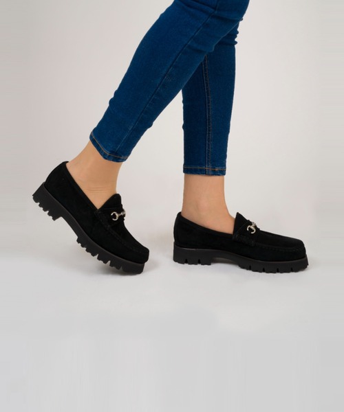 Daniele Lepori（ダニエル レポリ）の「【Daniele Lepori/ダニエル レポリ】厚底 ビットローファー 本革（ローファー・レディース・ブラック×ゴールド/ブラック×シルバー・37/39/36/38）」の2枚目の写真