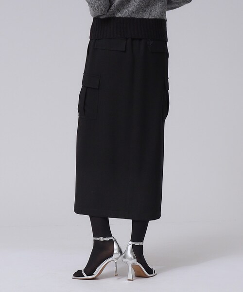 GALLEST（ギャレスト）の「ウールサージカーゴスカート（スカート・レディース・ブラック/ベージュ/グレー・40/38/36/05）」の12枚目の写真