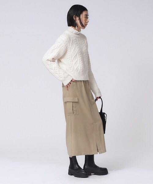GALLEST（ギャレスト）の「ウールサージカーゴスカート（スカート・レディース・ブラック/ベージュ/グレー・40/38/36/05）」の13枚目の写真