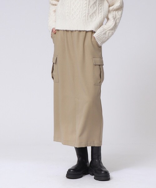 GALLEST（ギャレスト）の「ウールサージカーゴスカート（スカート・レディース・ブラック/ベージュ/グレー・40/38/36/05）」の6枚目の写真