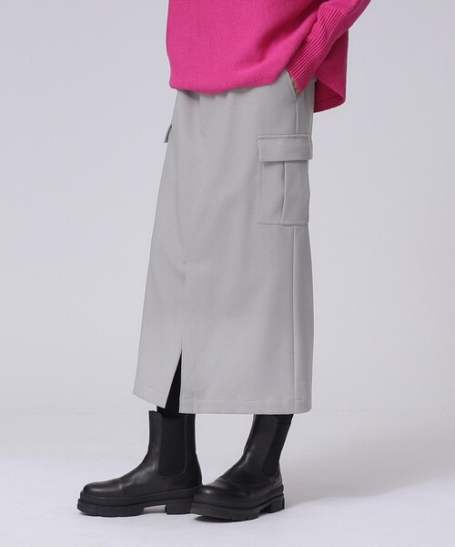 GALLEST（ギャレスト）の「ウールサージカーゴスカート（スカート・レディース・ブラック/ベージュ/グレー・40/38/36/05）」の4枚目の写真