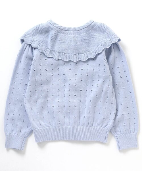 apres les cours(アプレレクール)の「【フォーマル対応】フリル衿2WAYカーディガン(カーディガン/ボレロ・キッズ・サックスブルー/オフホワイト・110/140/130/90/120/100/80)」の12枚目の写真