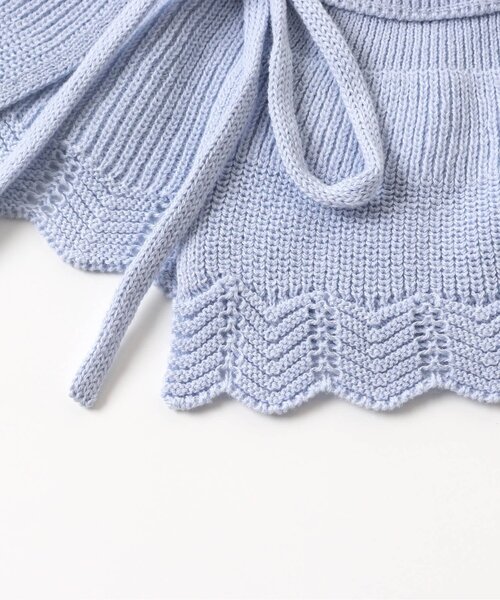 apres les cours(アプレレクール)の「【フォーマル対応】フリル衿2WAYカーディガン(カーディガン/ボレロ・キッズ・サックスブルー/オフホワイト・110/140/130/90/120/100/80)」の14枚目の写真