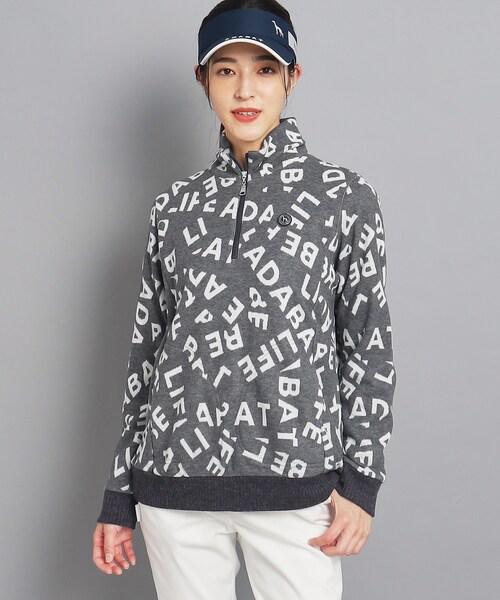 adabat（アダバット）の「◆ランダムロゴデザイン ハーフジッププルオーバー（Tシャツ/カットソー・レディース・ライトグレー系3/ブルー系その他5・40/38/42/36）」の2枚目の写真