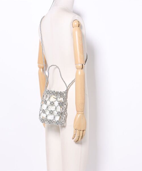 Miscere（ミスケーレ）の「☆ パールミニバッグ AS-0103T（ショルダーバッグ・メンズ・ホワイト/シルバー・FREE）」の6枚目の写真