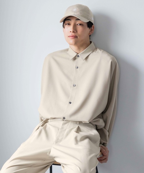 LOWRYS FARM(ローリーズファーム)の「ツイルLINONドルマンシャツ 104930(シャツ/ブラウス・メンズ・ホワイト/ベージュ/ブルー・LARGE/MEDIUM)」の2枚目の写真