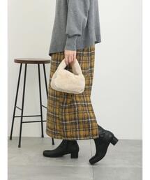 Samansa Mos2 blue | ツイードチェックタイトスカート(スカート)