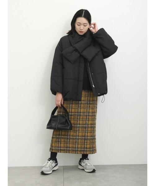 Samansa Mos2 blue（サマンサモスモスブルー）の「ツイードチェックタイトスカート（スカート・レディース・ベージュ/マスタード/グレー・F）」の9枚目の写真