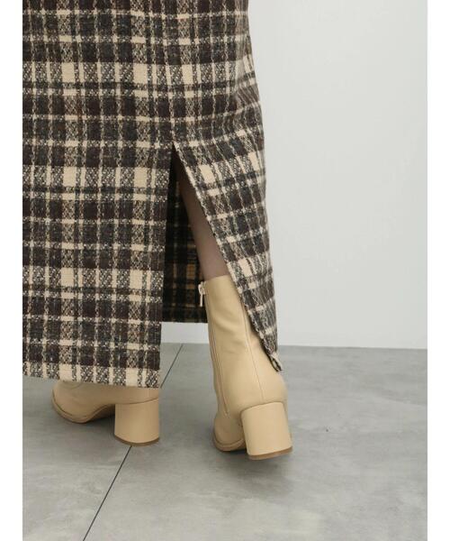 Samansa Mos2 blue（サマンサモスモスブルー）の「ツイードチェックタイトスカート（スカート・レディース・ベージュ/マスタード/グレー・F）」の6枚目の写真