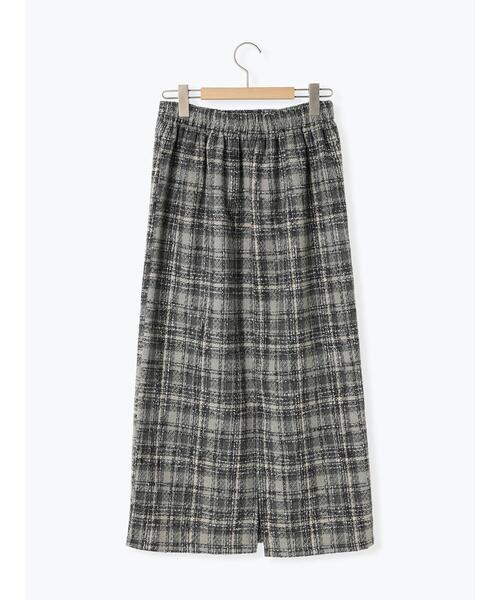 Samansa Mos2 blue（サマンサモスモスブルー）の「ツイードチェックタイトスカート（スカート・レディース・ベージュ/マスタード/グレー・F）」の15枚目の写真