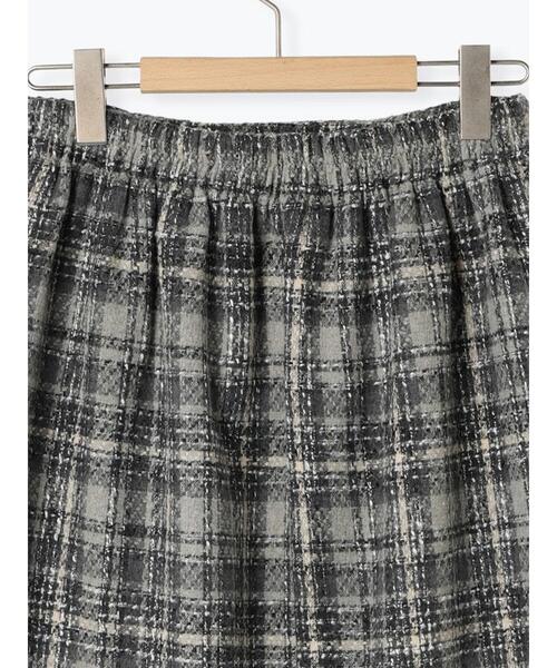 Samansa Mos2 blue（サマンサモスモスブルー）の「ツイードチェックタイトスカート（スカート・レディース・ベージュ/マスタード/グレー・F）」の7枚目の写真