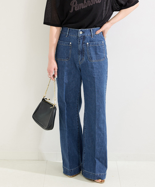 B.C STOCK(ベーセーストック)の「ローライズソフトフレアパチポケJEAN(デニムパンツ・レディース・ブルー/ブルー系その他・SMALL/MEDIUM)」の2枚目の写真