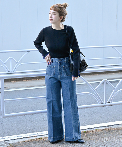 B.C STOCK(ベーセーストック)の「ローライズソフトフレアパチポケJEAN(デニムパンツ・レディース・ブルー/ブルー系その他・SMALL/MEDIUM)」の22枚目の写真