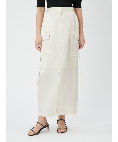 FRAY I.D（フレイアイディー）の「サテンカーゴストレートスカート（スカート・レディース・アイボリー/ブルー/ブラック・1/0）」の11枚目の写真