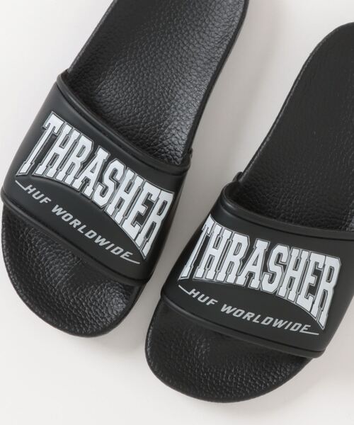 HUF（ハフ）の「/HUF × THRASHER/SLIDE（サンダル・レディース・ブラック・US6/US7）」の2枚目の写真