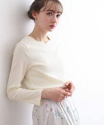 couture brooch | ハートネックテレコトップス(Tシャツ/カットソー)