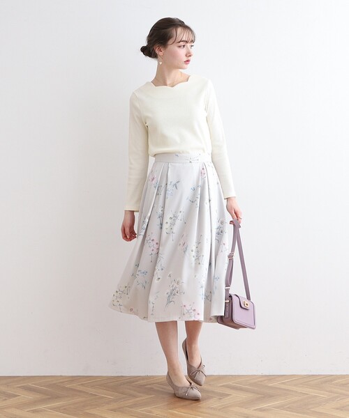 couture brooch（クチュールブローチ）の「◆【オフィスにも◎】ハートネックテレコトップス（Tシャツ/カットソー・レディース・ピンク系/オフホワイト/ブラック・38/40/42）」の11枚目の写真