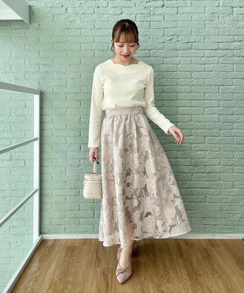 couture brooch（クチュールブローチ）の「◆【オフィスにも◎】ハートネックテレコトップス（Tシャツ/カットソー・レディース・ピンク系/オフホワイト/ブラック・38/40/42）」の13枚目の写真