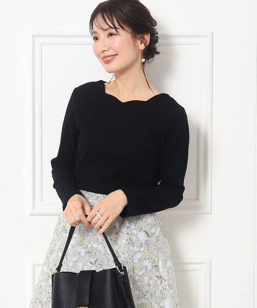 couture brooch（クチュールブローチ）の「◆【オフィスにも◎】ハートネックテレコトップス（Tシャツ/カットソー・レディース・ピンク系/オフホワイト/ブラック・38/40/42）」の20枚目の写真